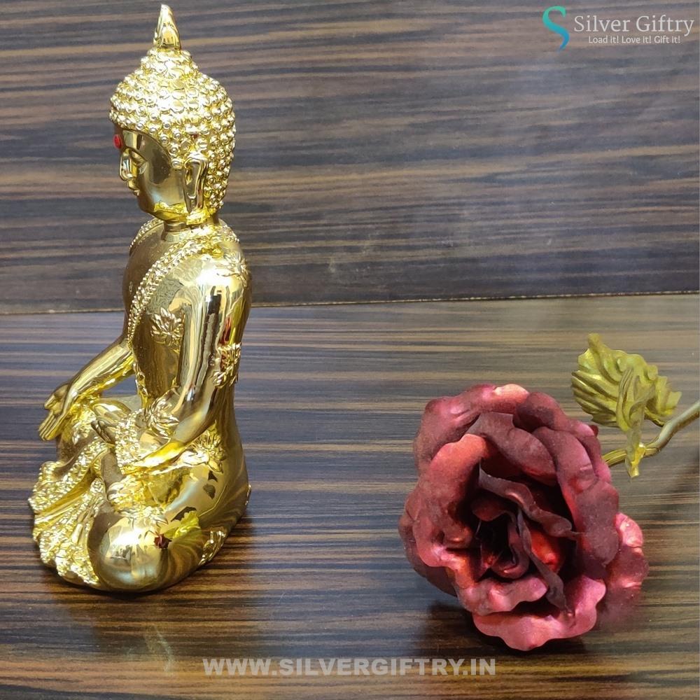 7" Buddha Gold Plated Idol | Silver Giftry | SGT20K048