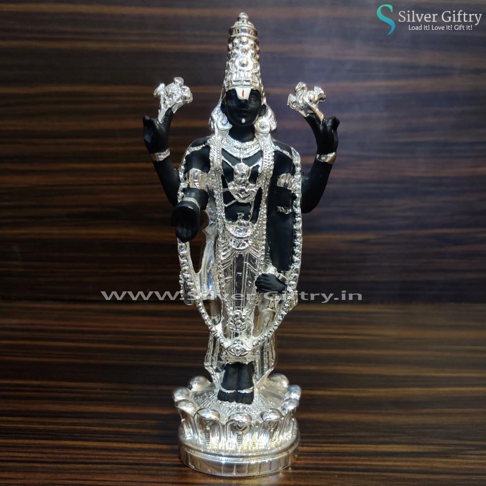 8.5" Black and Silver Coated Balaji | Silver Giftry | SGT20K054