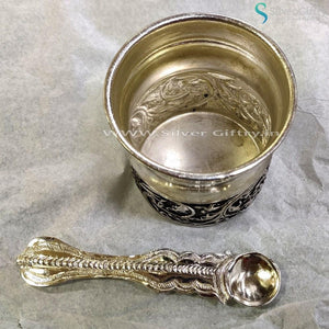 Antique 4" Panchpatra | Silver Giftry | SGT20K063