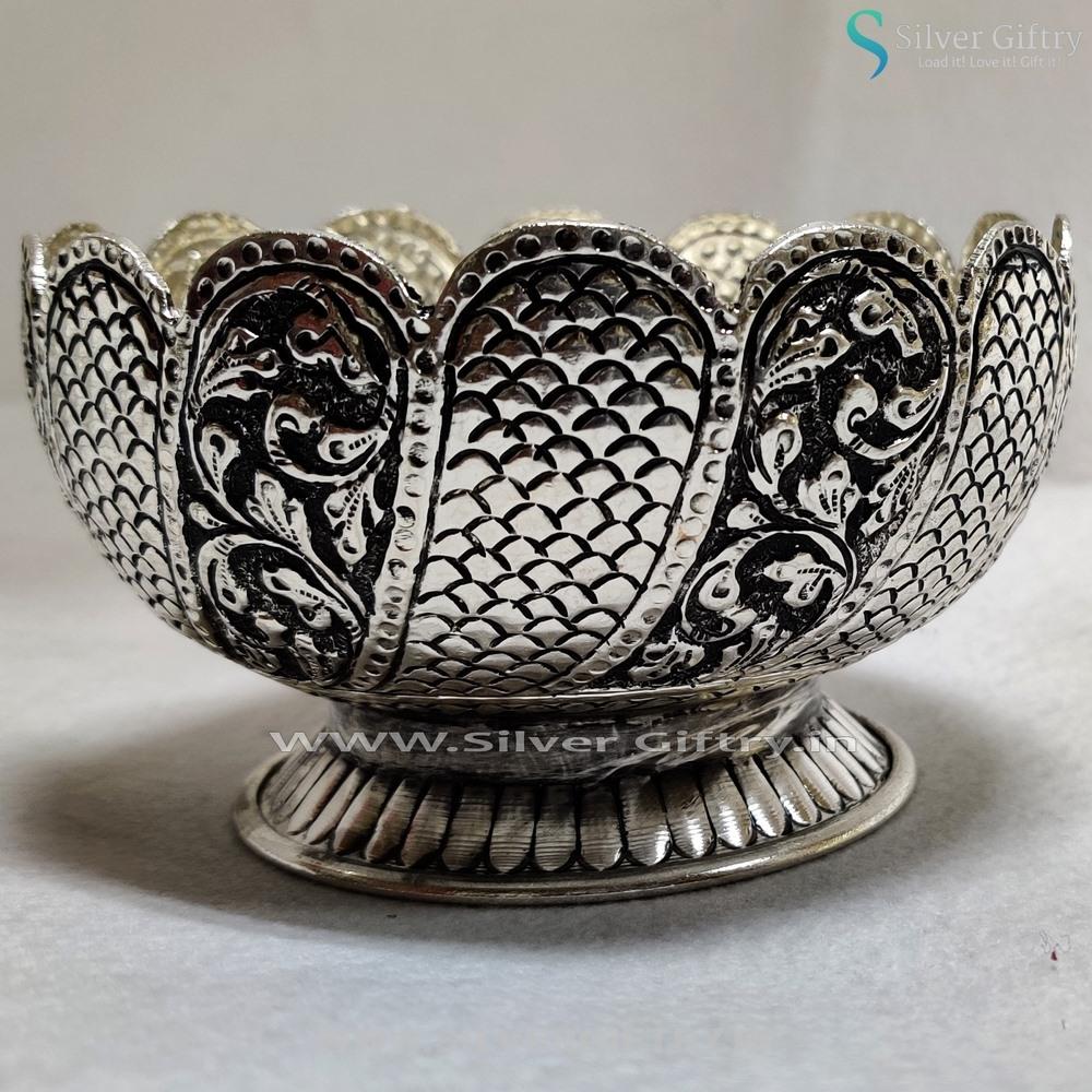 Antique 4.5" Kumkum Bowls Pair | Silver Giftry | SGT20K064