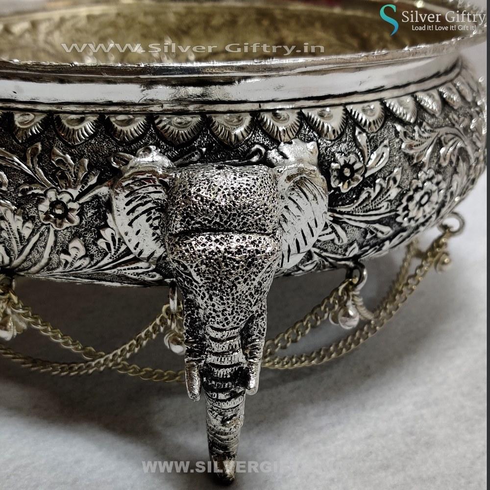 Antique 8" Urli With Beads | Silver Giftry | SGT20K066