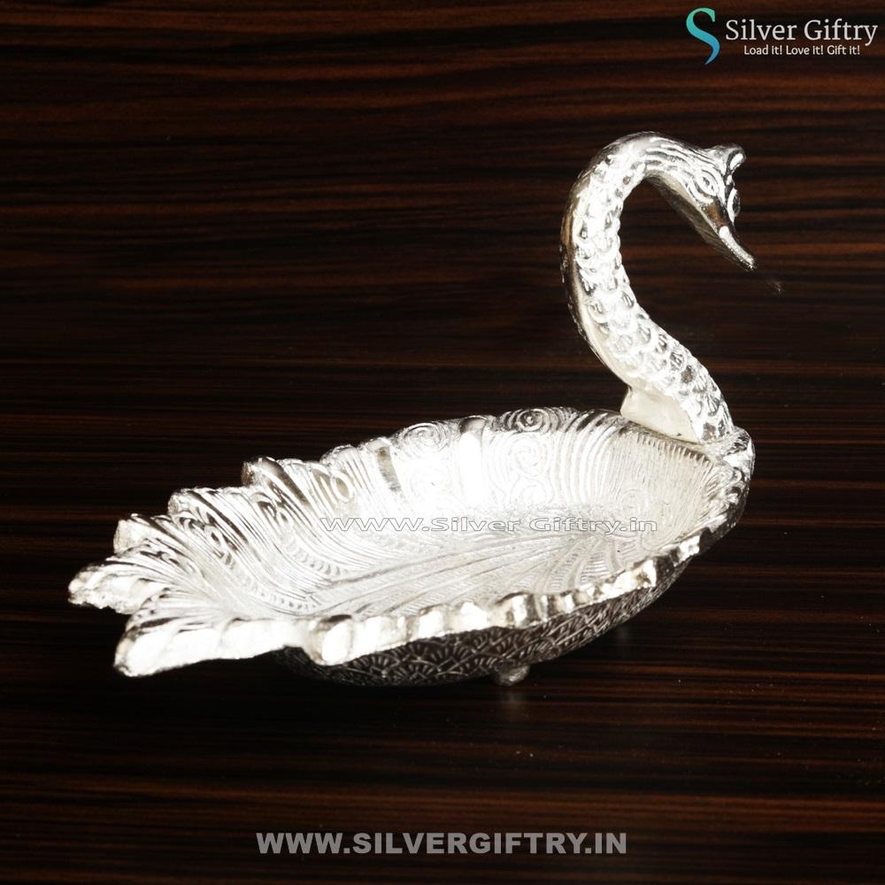 Antique Silver Swan Plate | Silver Giftry | SGT20K086