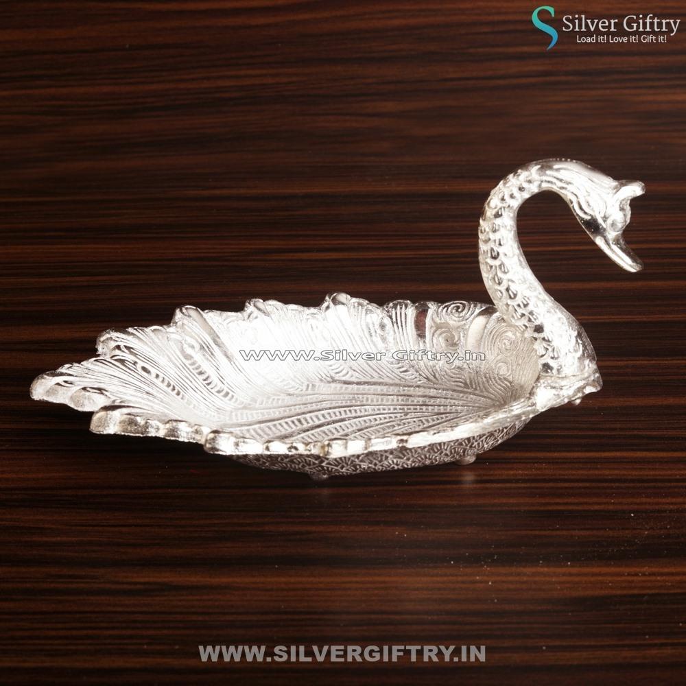 Antique Silver Swan Plate | Silver Giftry | SGT20K086