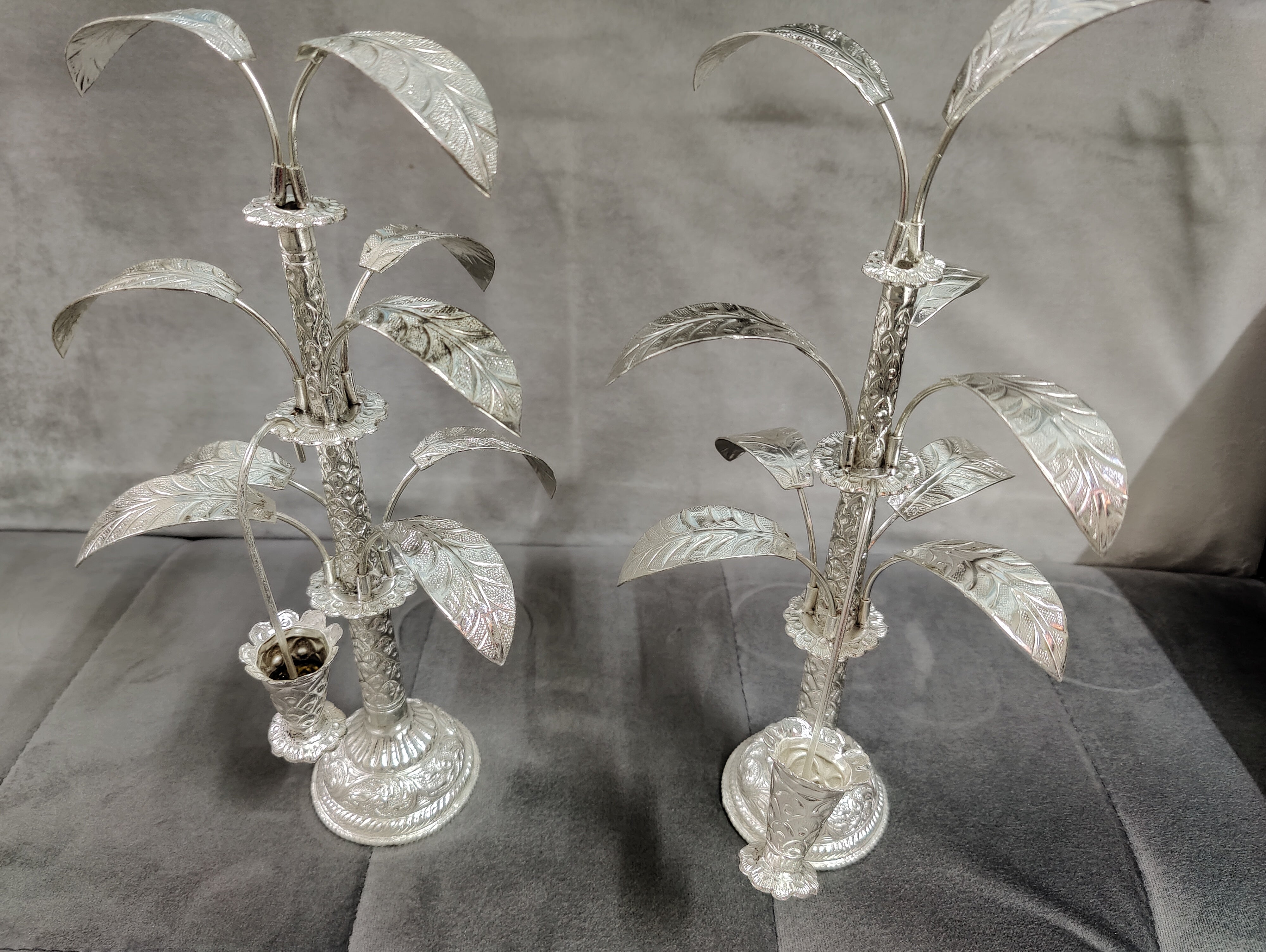 GS Imported Antique Silver Banana Tree 13"