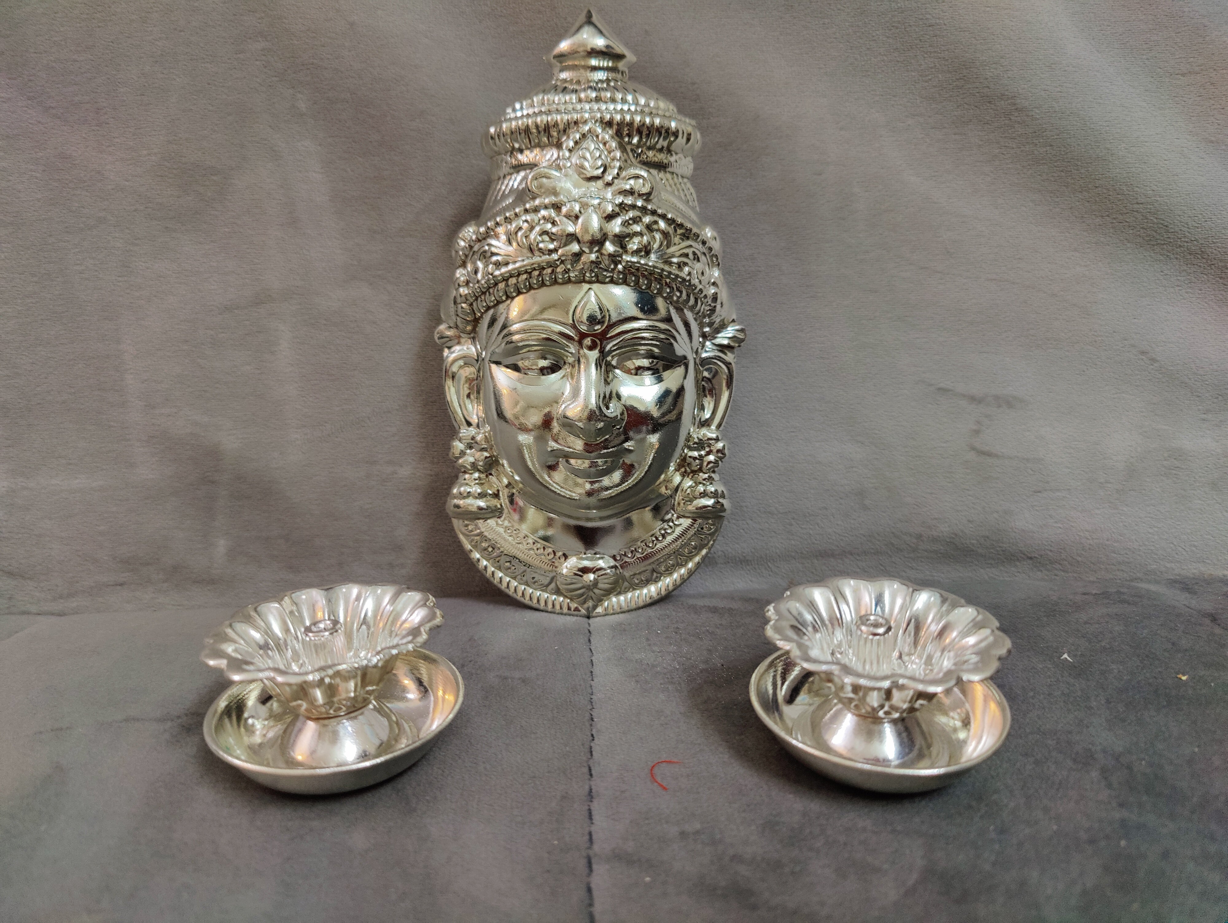 GS Lakshmi face with Diya 2" with plate