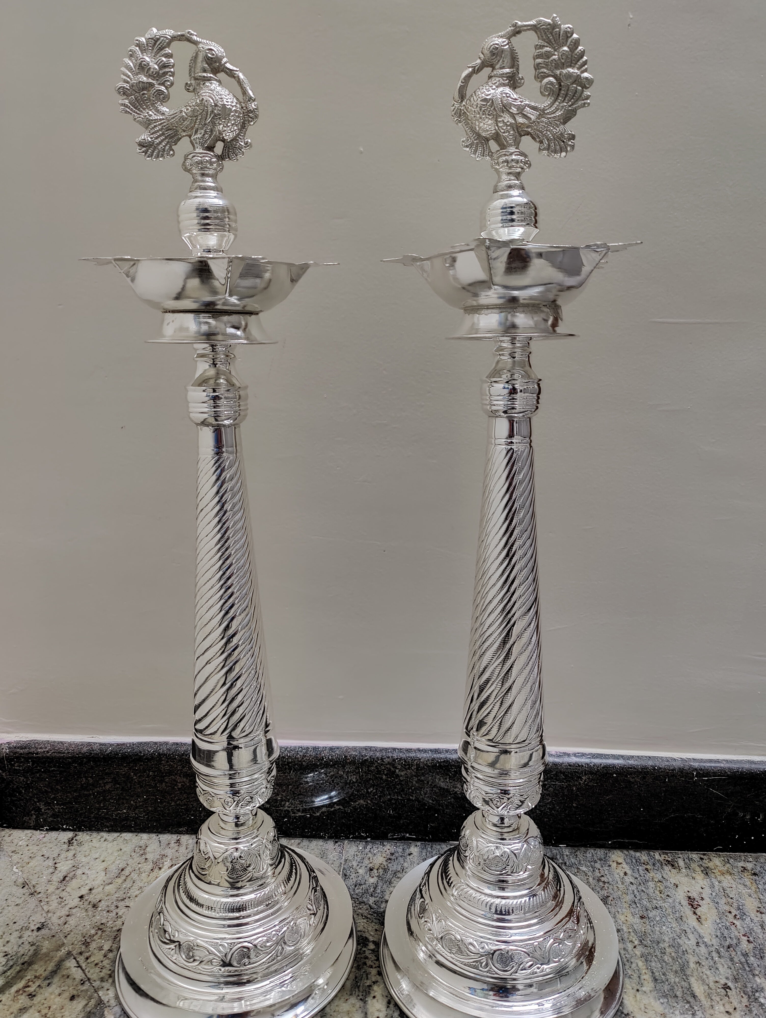 GS Peacock Jumbo Deepam 30"