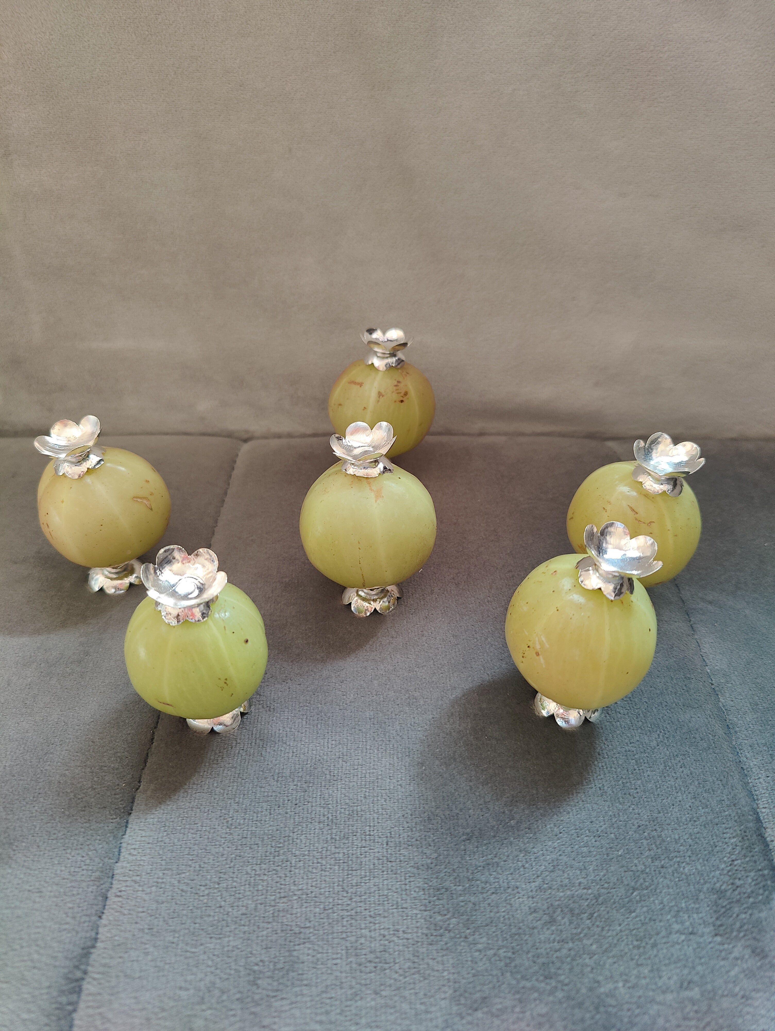 GS lakshmi Amla Diya Silver (Set of 6 Pairs)