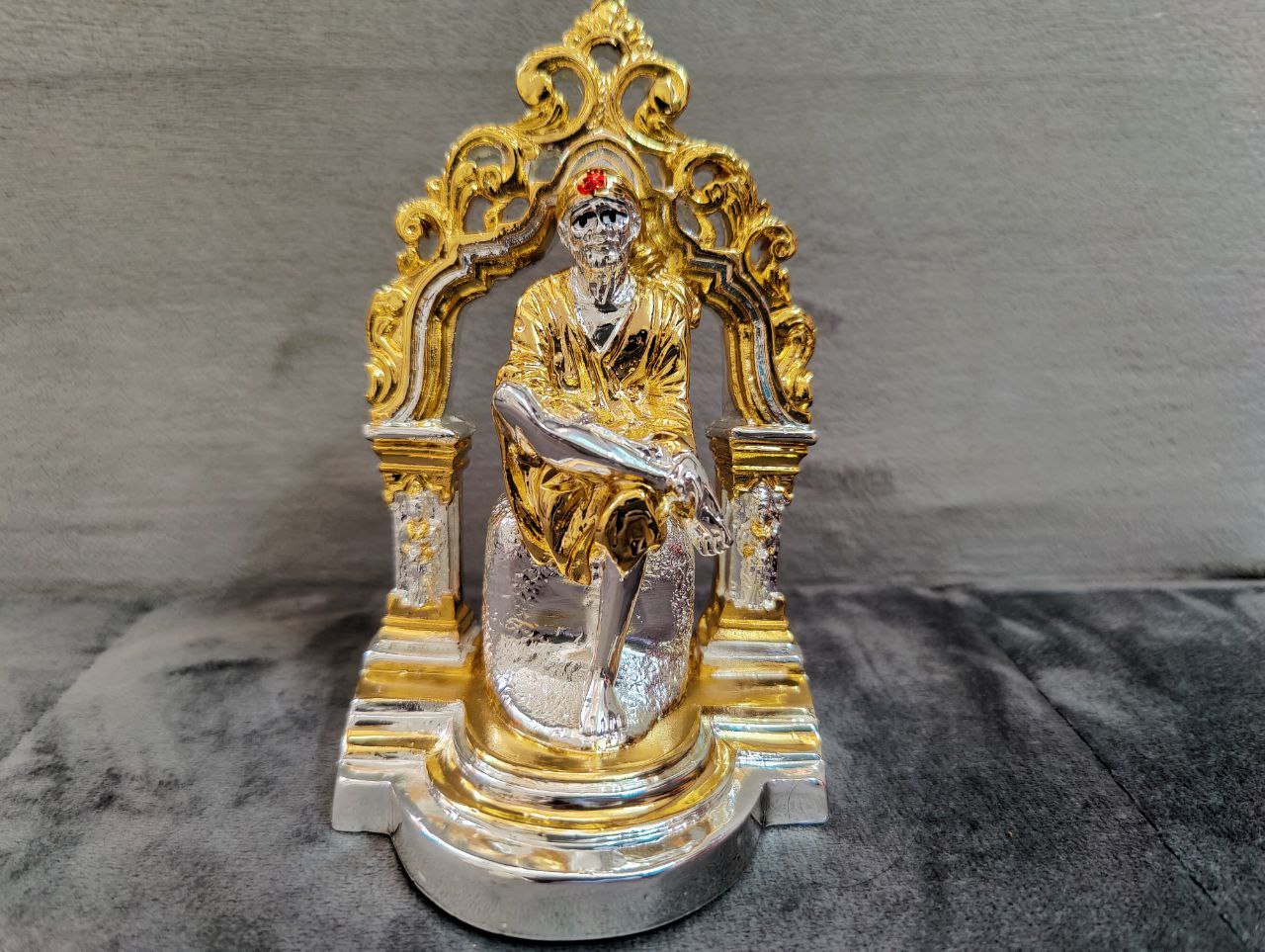 Sai Baba Idol (Gold and Silver) 5"