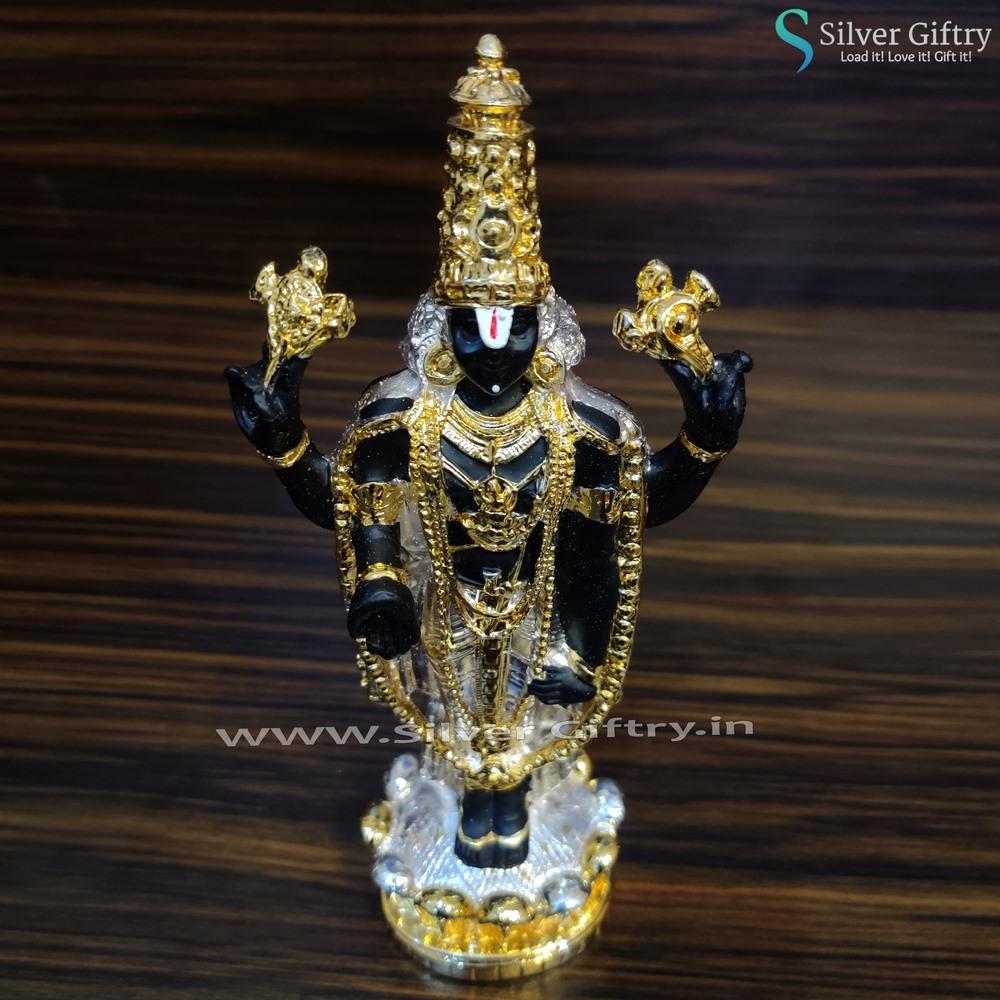 Black Silver and Gold Coated Balaji 8.5" | Silver Giftry | SGT20K108
