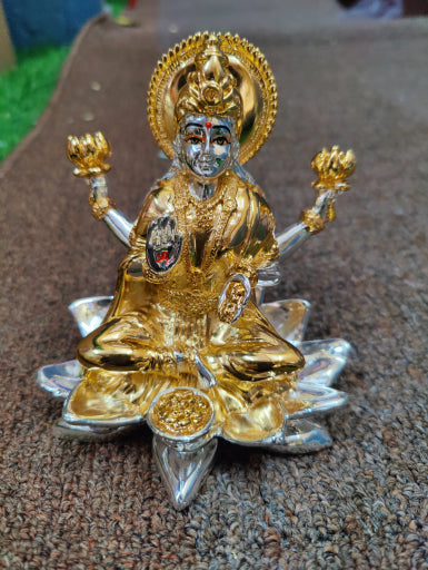 Gold and Silver Coated Premium Mahalakshmi Idol 5"