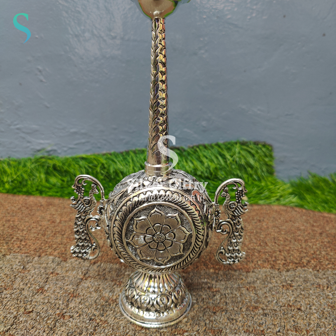 GS Antique Gajalakshmi with Peacock Design Panner Dispenser 12-13"