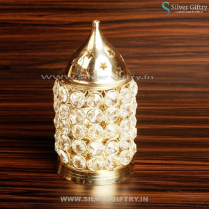 Brass Crystal Diya Gift | Silver Giftry | SGT20K111