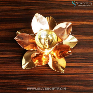 Brass Lotus Diya for Pooja | Silver Giftry | SGT20K116