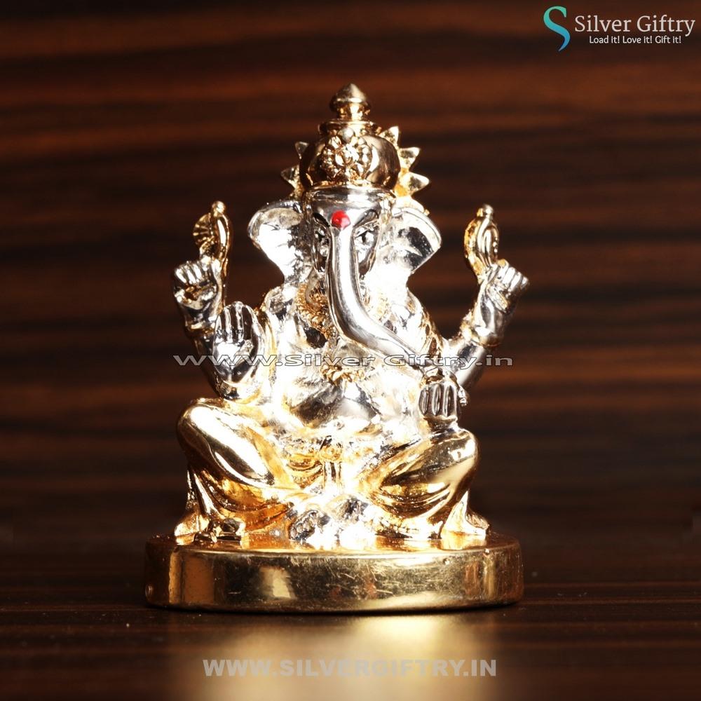 Cute Pure Silver Ganesh 2.7" | Silver Giftry | SGT20K136