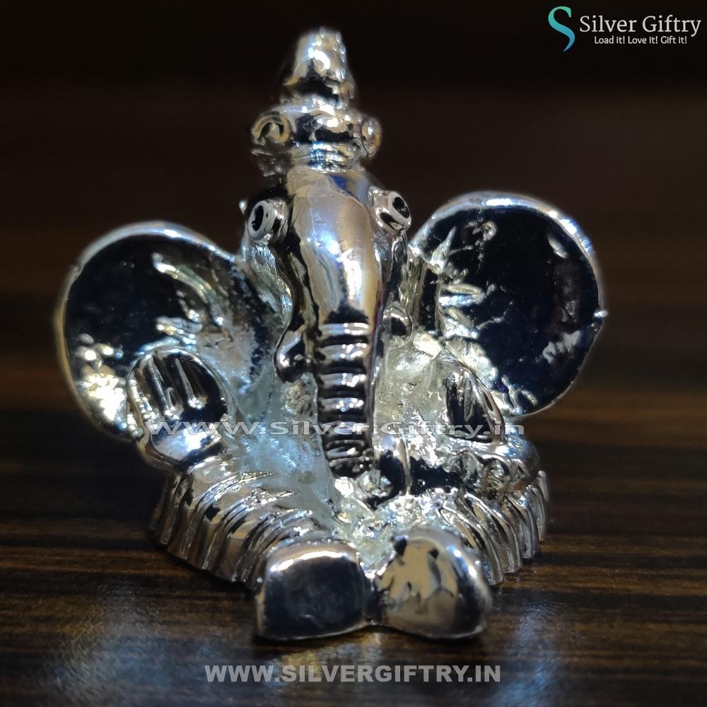 Cute Pure Silver Ganesh Idol | Silver Giftry | SGT20K138