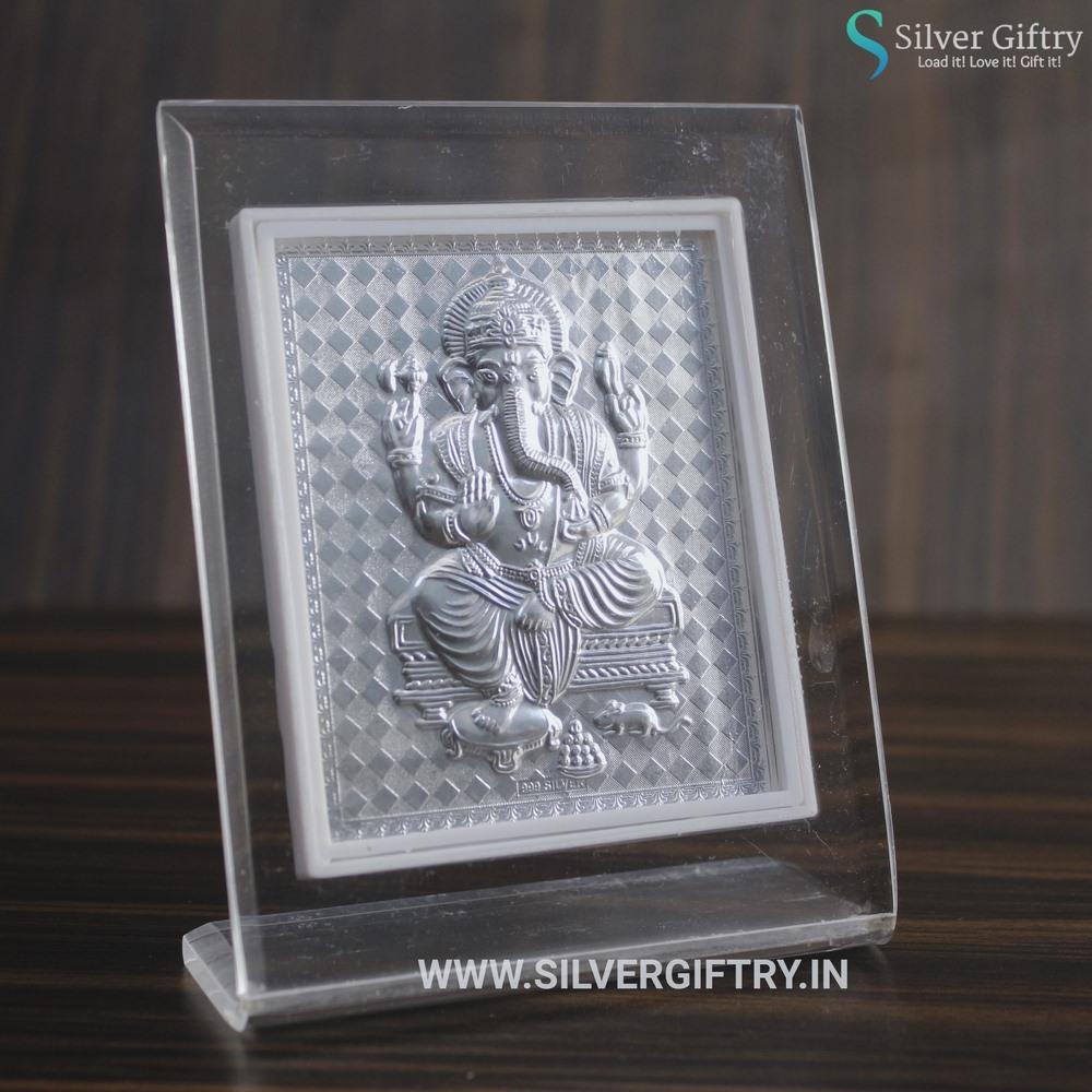 Ganesha Silver Glass Frame | Silver Giftry | SGT20K154