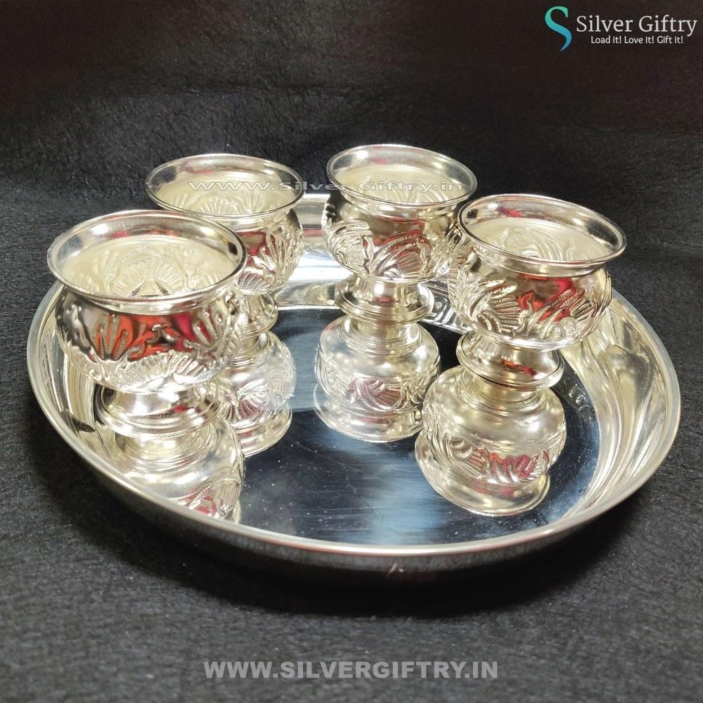 German Silver 10"plate With Bowls | Silver Giftry | SGT20K167