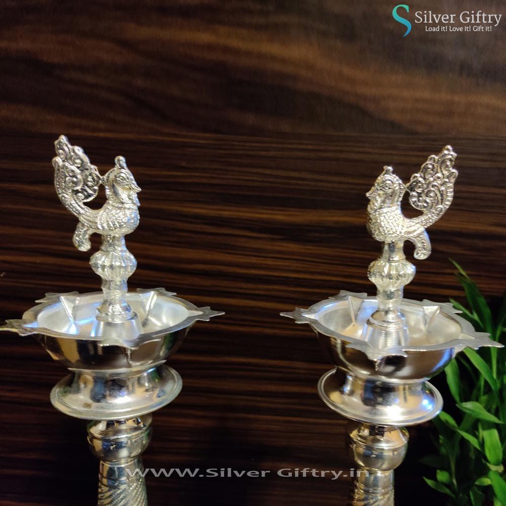 German Silver 17" Deepam Pair | Silver Giftry | SGT20K172