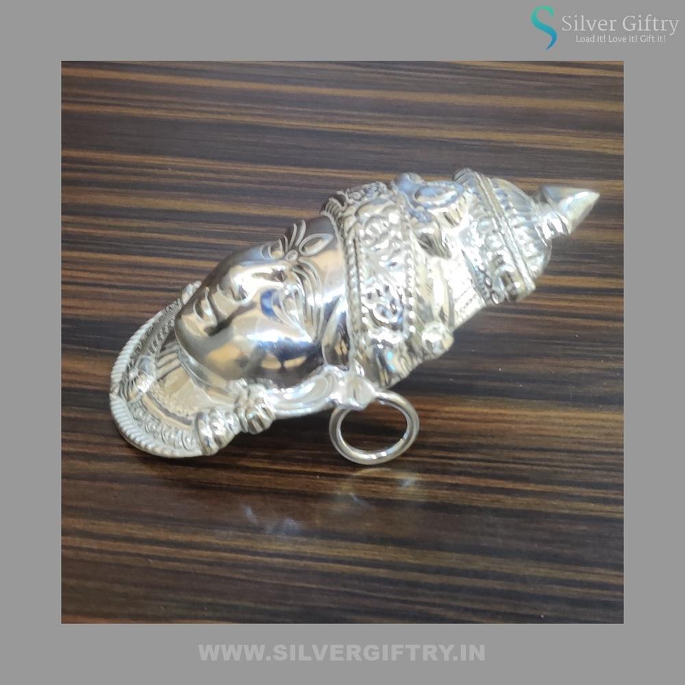 German Silver 5" Lakshmi Plain Face | Silver Giftry | SGT20K185