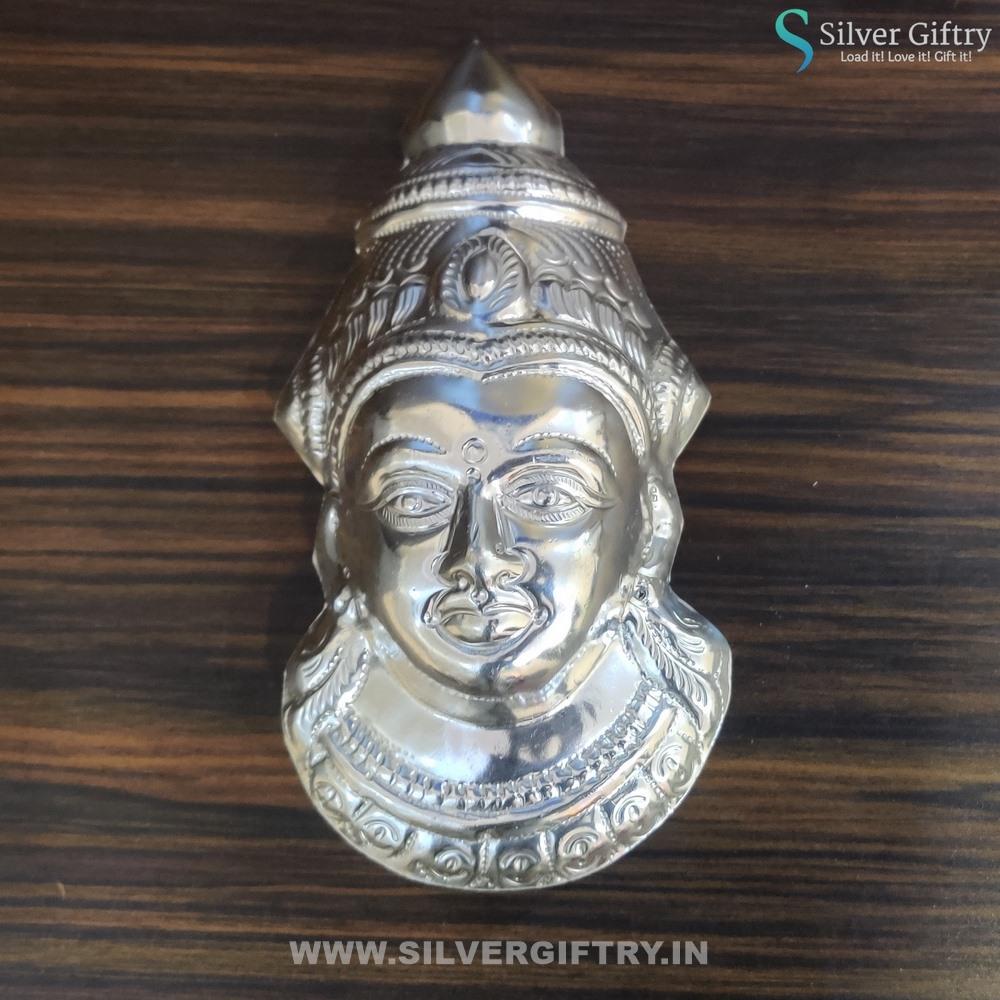German Silver 5" Lakshmi Plain Face | Silver Giftry | SGT20K185