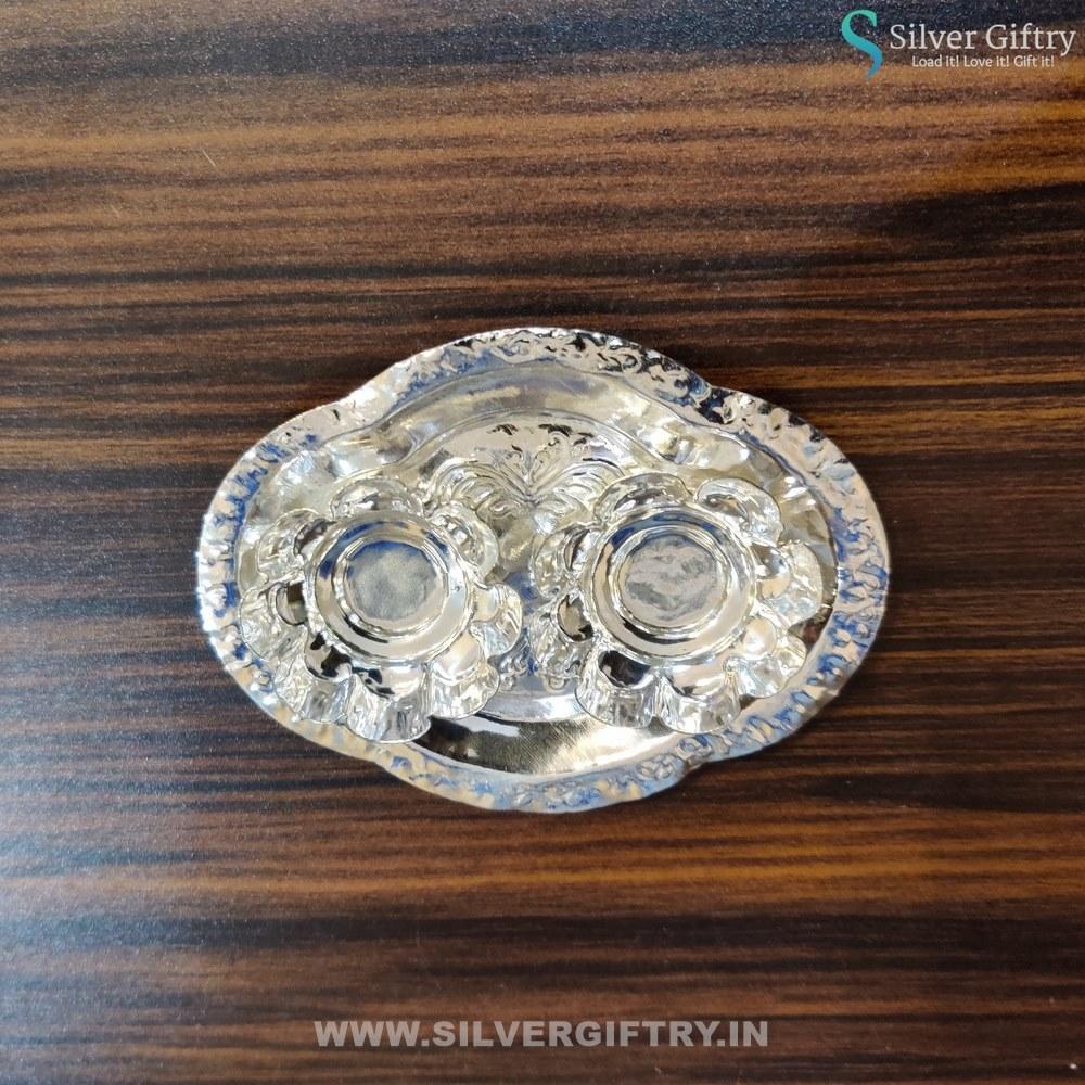 German Silver Agarbatti Stand Pair 2 pcs | Silver Giftry | SGT20K204