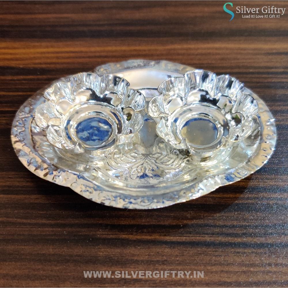 German Silver Agarbatti Stand Pair 2 pcs | Silver Giftry | SGT20K204