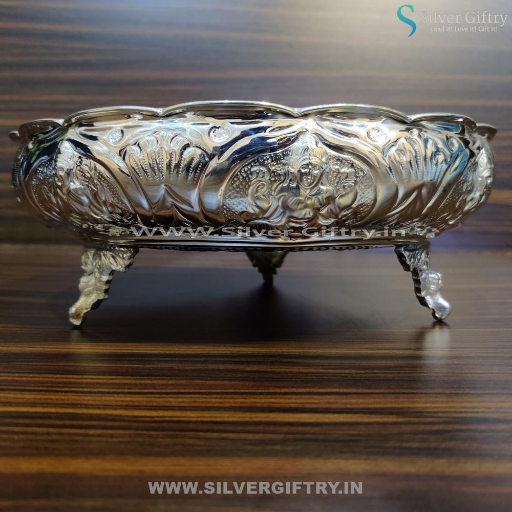 German Silver Ashtalakshmi Plate 12" | Silver Giftry | SGT20K208
