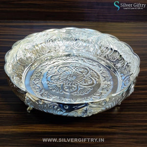 German Silver Ashtalakshmi Plate 12" | Silver Giftry | SGT20K208