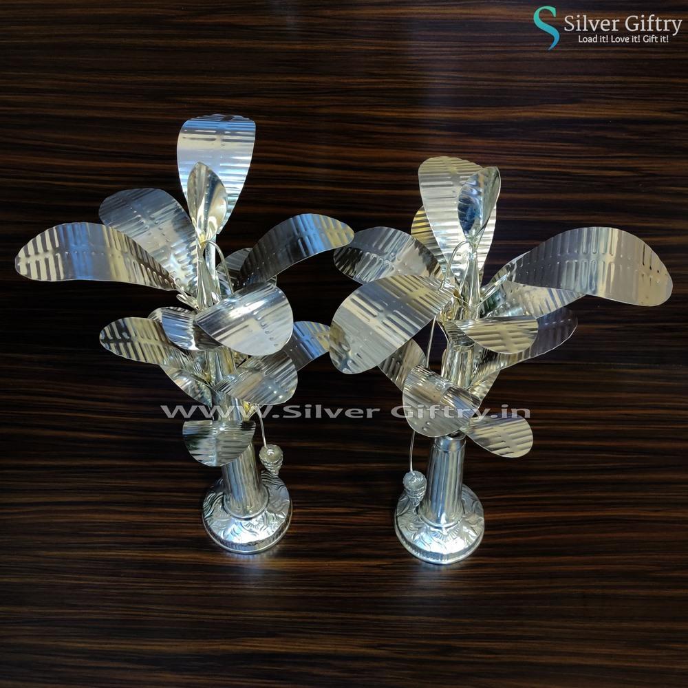 German Silver Banana Tree 16" Silver Giftry
