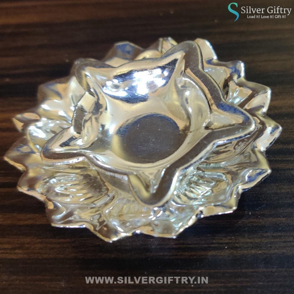 German Silver Deepam 3" | Silver Giftry | SGT20K224