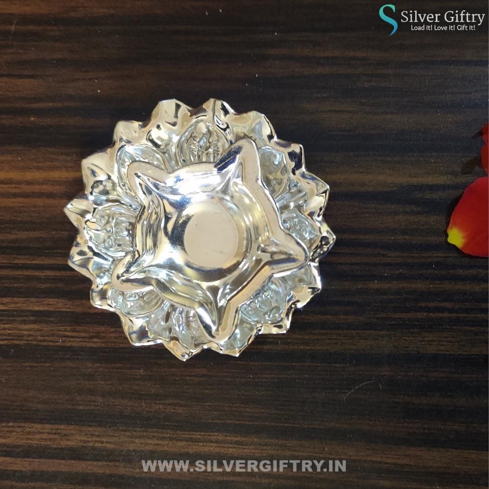 German Silver Deepam 3" | Silver Giftry | SGT20K224