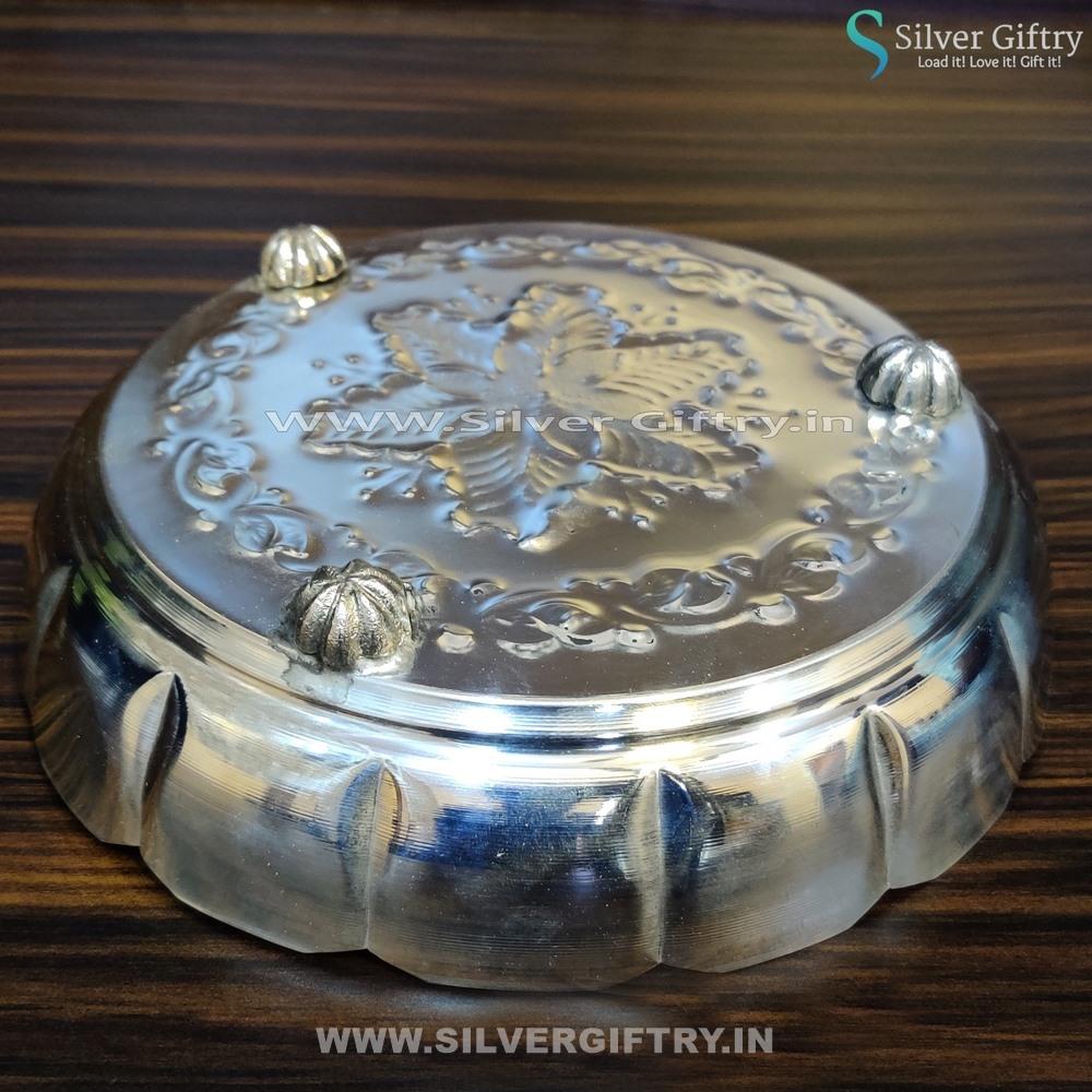German Silver Flower Cut Plate 8" | Silver Giftry | SGT20K230