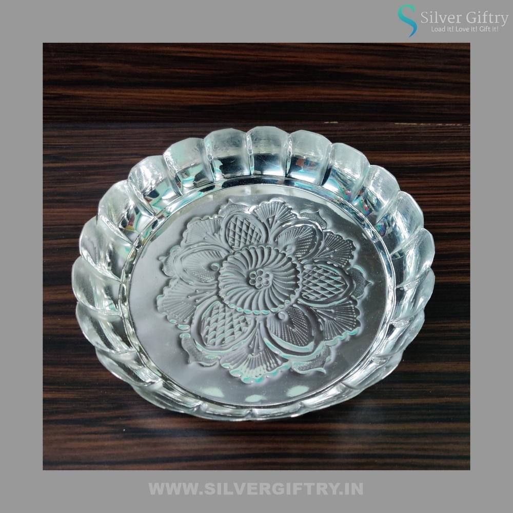 German Silver Flower Cut Plate 9" | Silver Giftry | SGT20K231