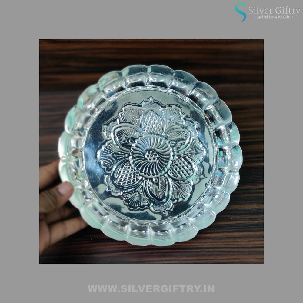 German Silver Flower Cut Plate 9" | Silver Giftry | SGT20K231