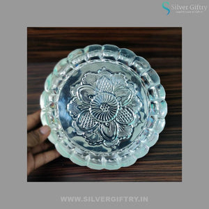German Silver Flower Cut Plate 9" | Silver Giftry | SGT20K231