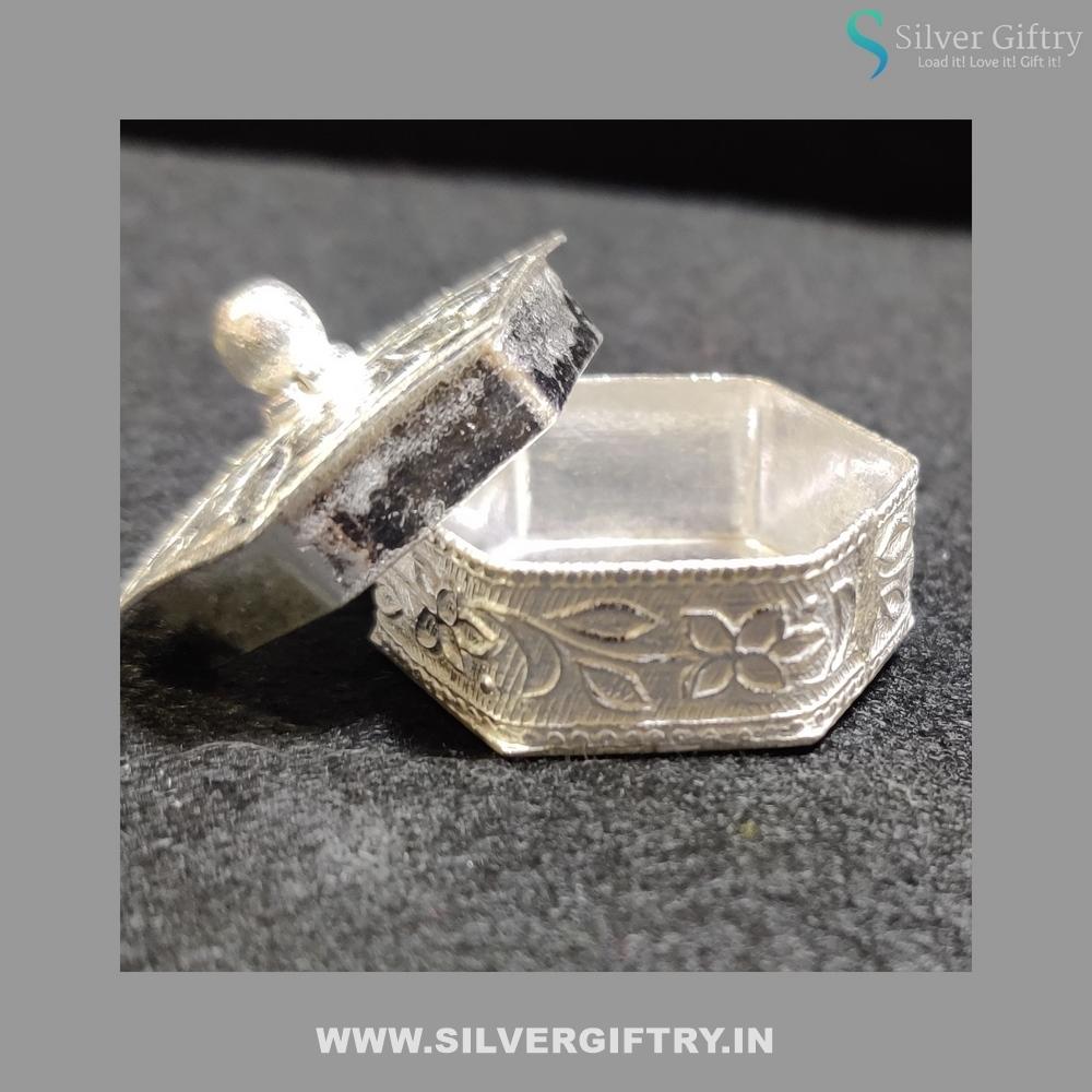 German Silver Hexagon Shape Dabbi | Silver Giftry | SGT20K246