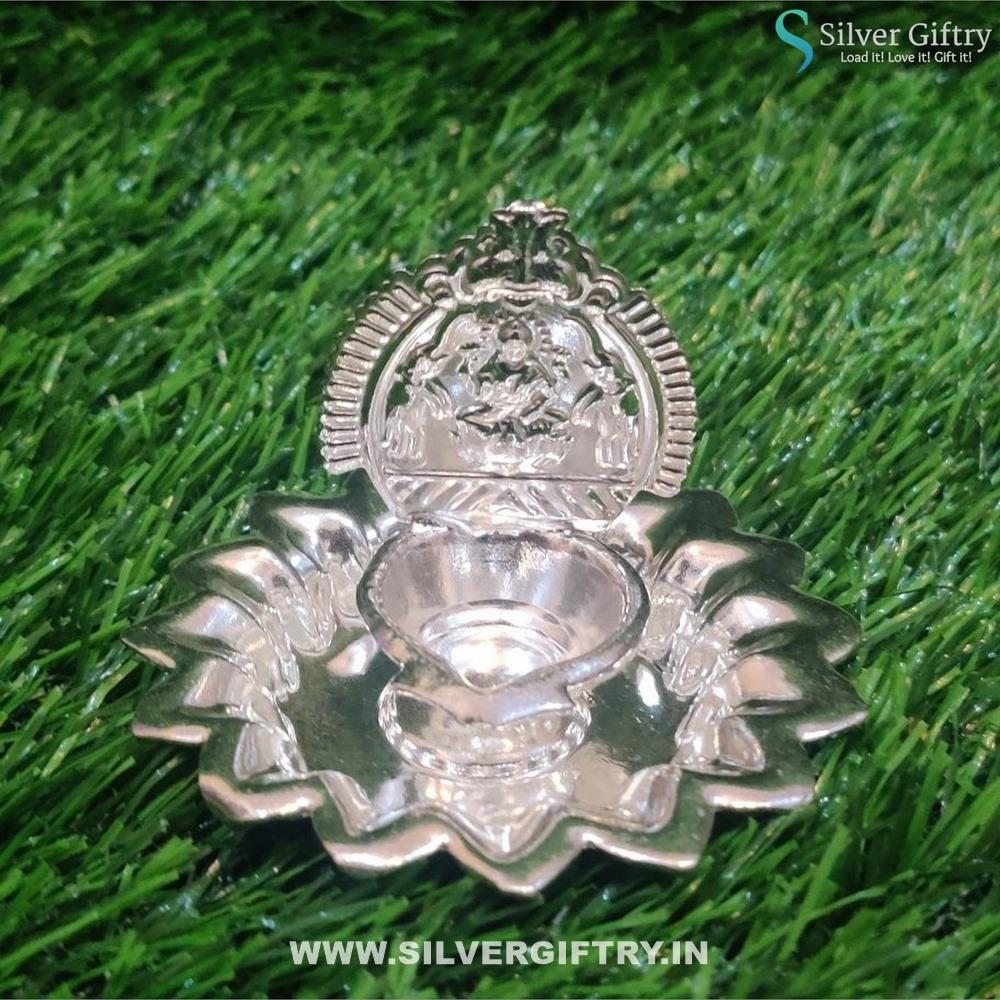 German Silver Kamal Kamakshi 2.5" With 3" Plate | Silver Giftry | SGT20K249
