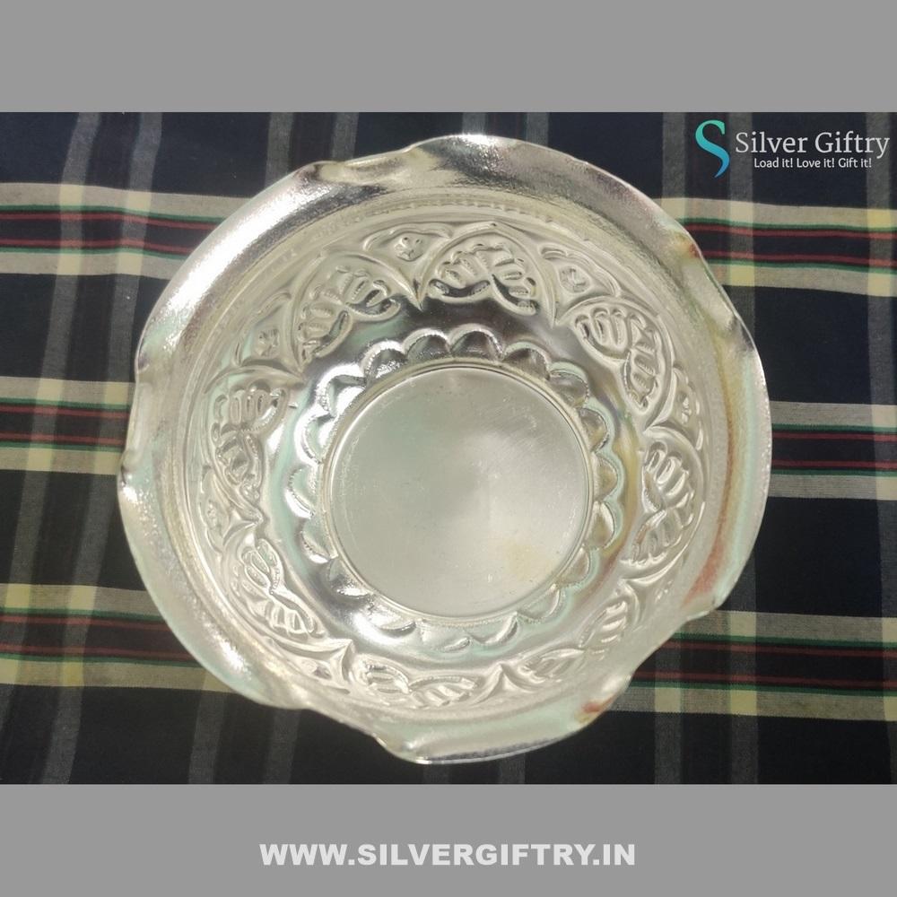 German Silver Kumkum Bowl 4" | Silver Giftry | SGT20K253
