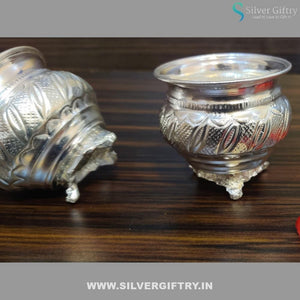German Silver Kumkum Bowl Pair 3" | Silver Giftry | SGT20K254