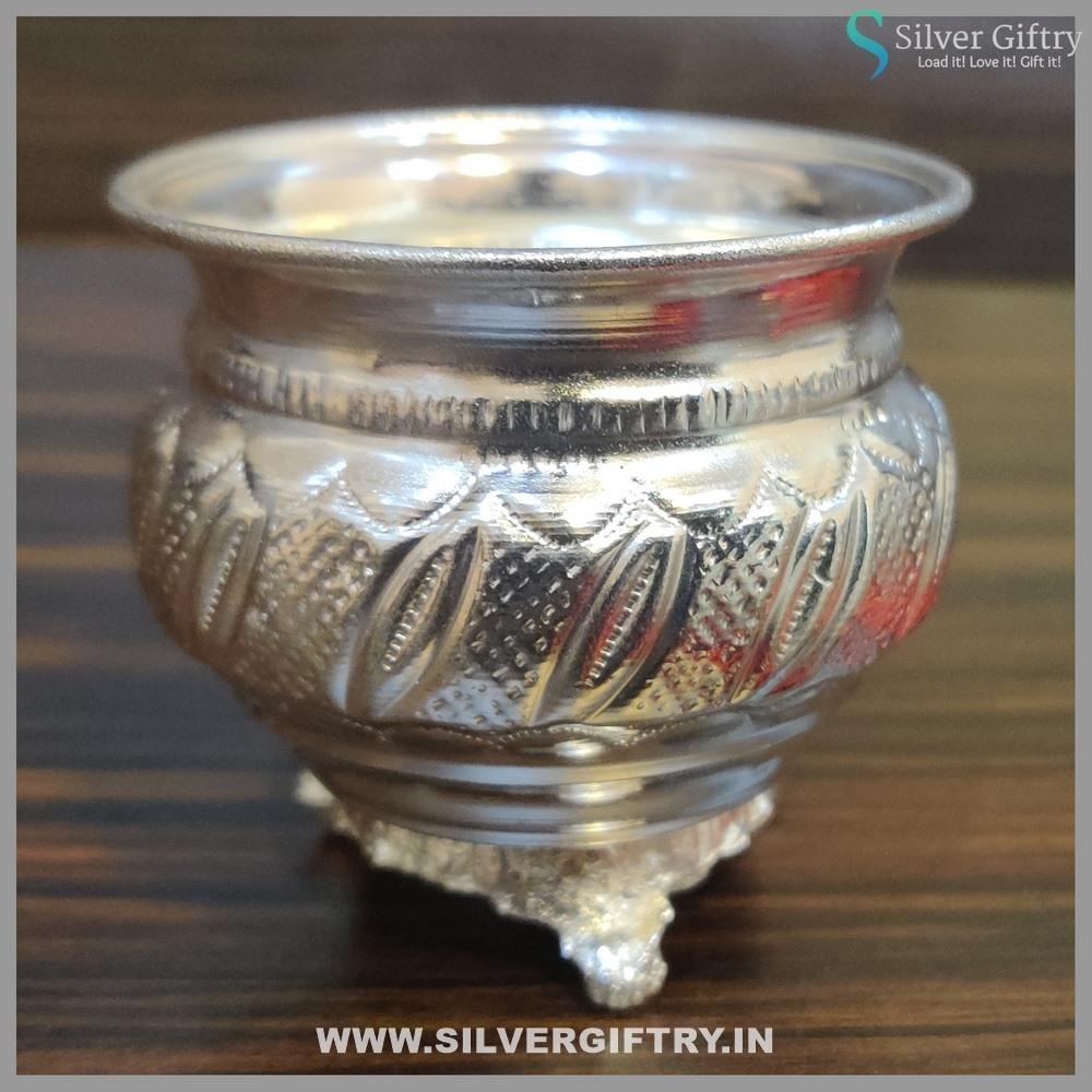 German Silver Kumkum Bowl Pair 3" | Silver Giftry | SGT20K254