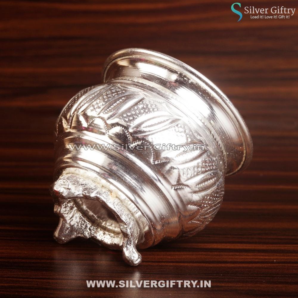 German Silver Kumkum Bowl With Leg | Silver Giftry | SGT20K255