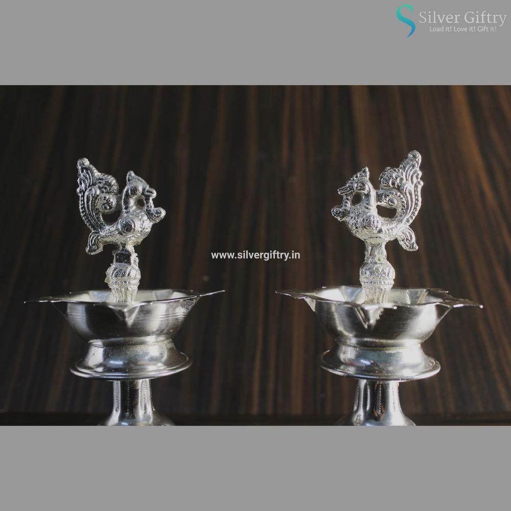 German Silver Nakas Deepa Pair | Silver Giftry | SGT20K284