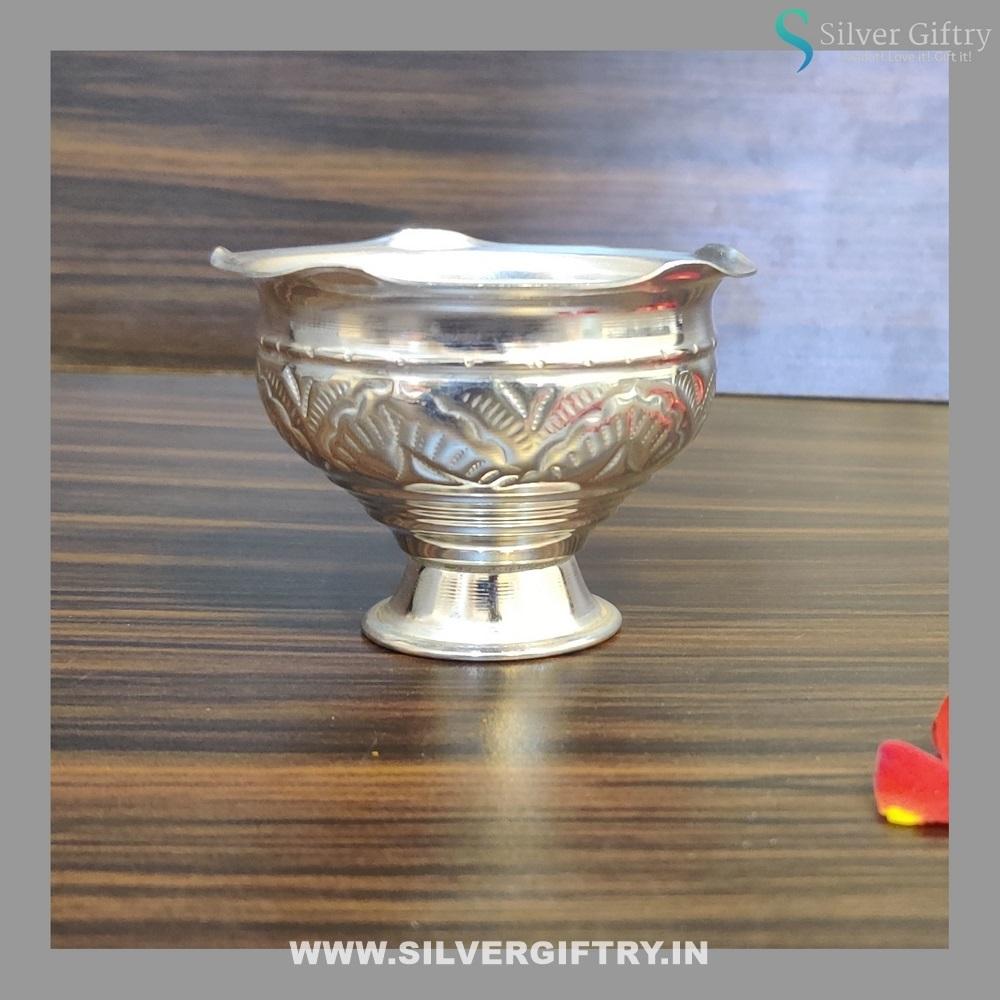 German Silver Nakas Kumkum Bowl | Silver Giftry | SGT20K287