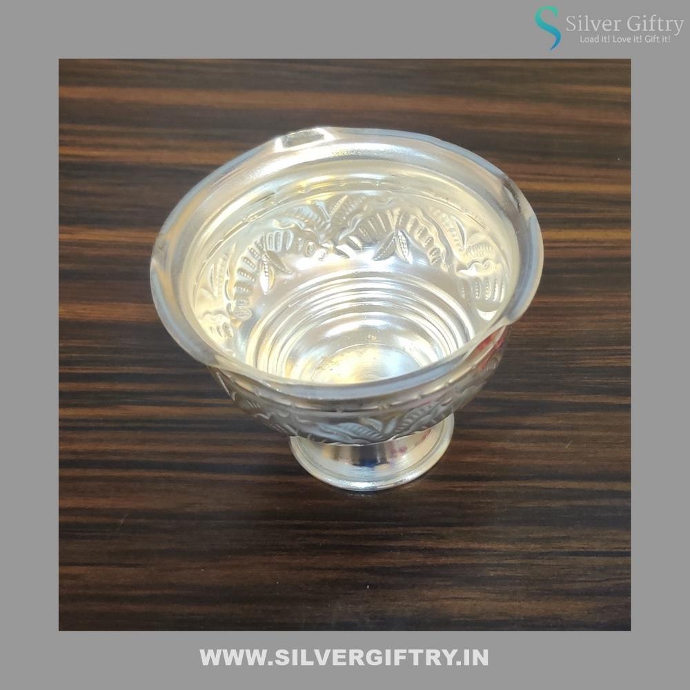 German Silver Nakas Kumkum Bowl | Silver Giftry | SGT20K287