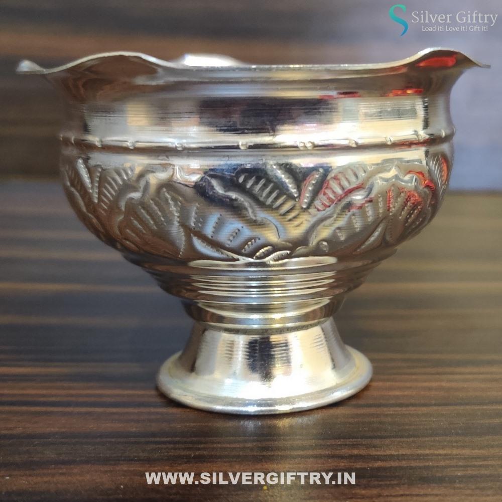 German Silver Nakas Kumkum Bowl | Silver Giftry | SGT20K287