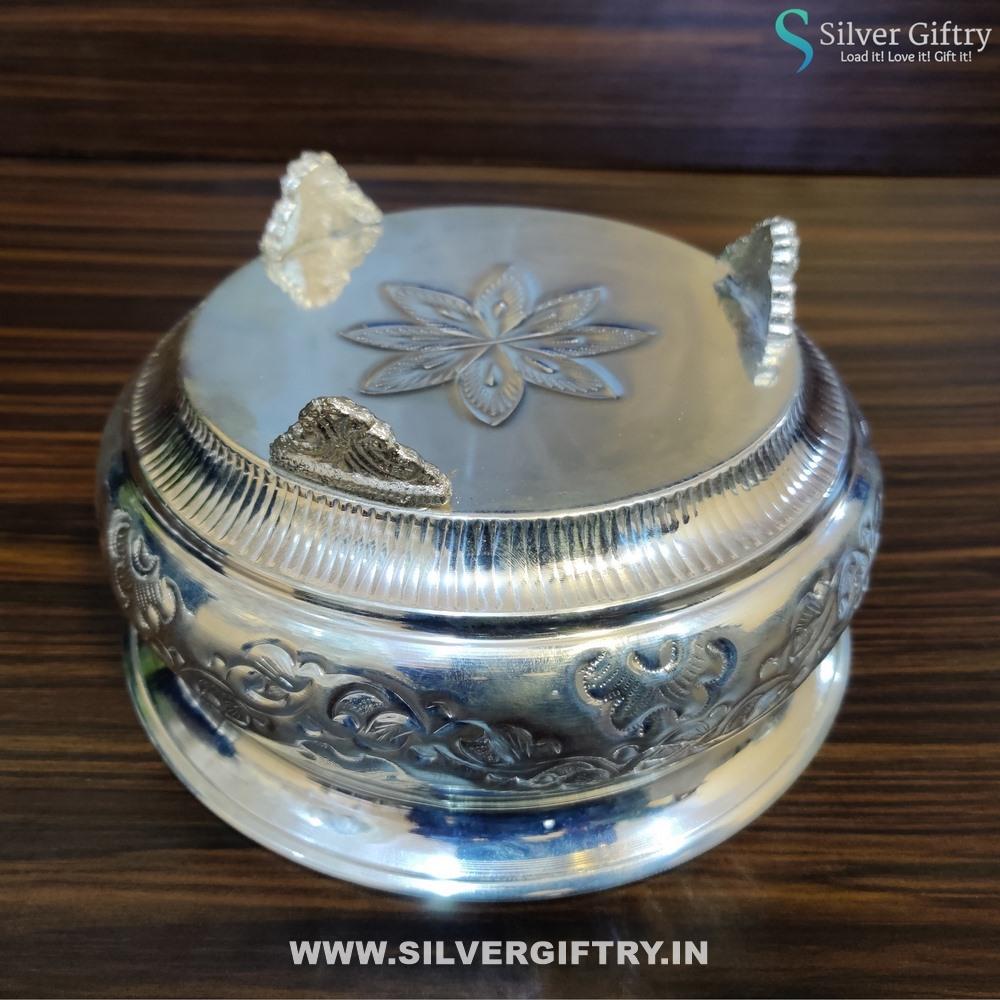German Silver Urli With Stand 8" | Silver Giftry | SGT20K329