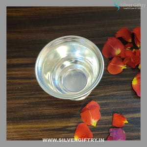 German Silver Washable Plain Bowl With Stand | Silver Giftry | SGT20K335