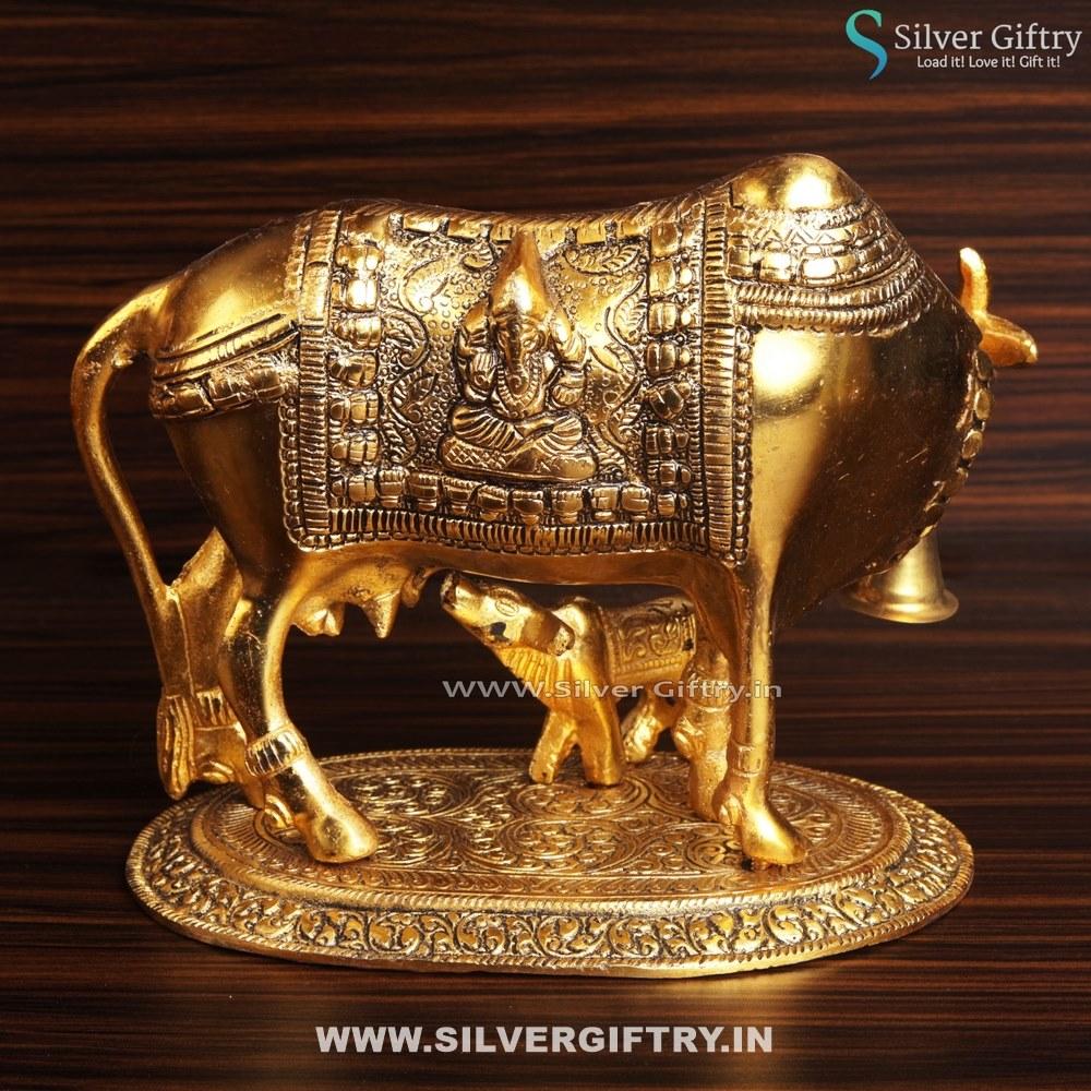 Gold Cow and Calf Big | Silver Giftry | SGT20K343
