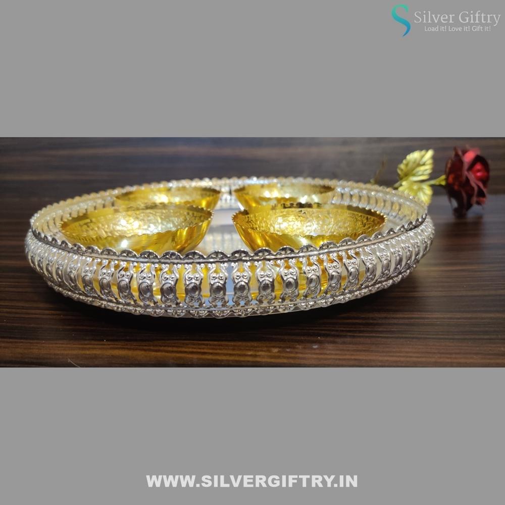 Imported 10" Plate With Big Bowls | Silver Giftry | SGT20K351