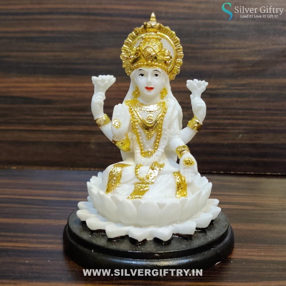 Imported 4" Lakshmi Idol | Silver Giftry | SGT20K357
